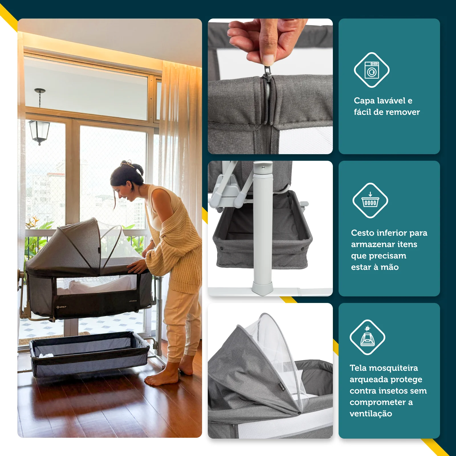 Berço Co-bed Lounge Balanço Automático - Image 5